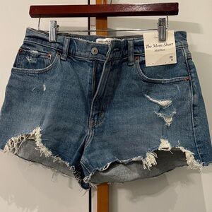 Abercrombie & Fitch Blue Distressed Jean Shorts